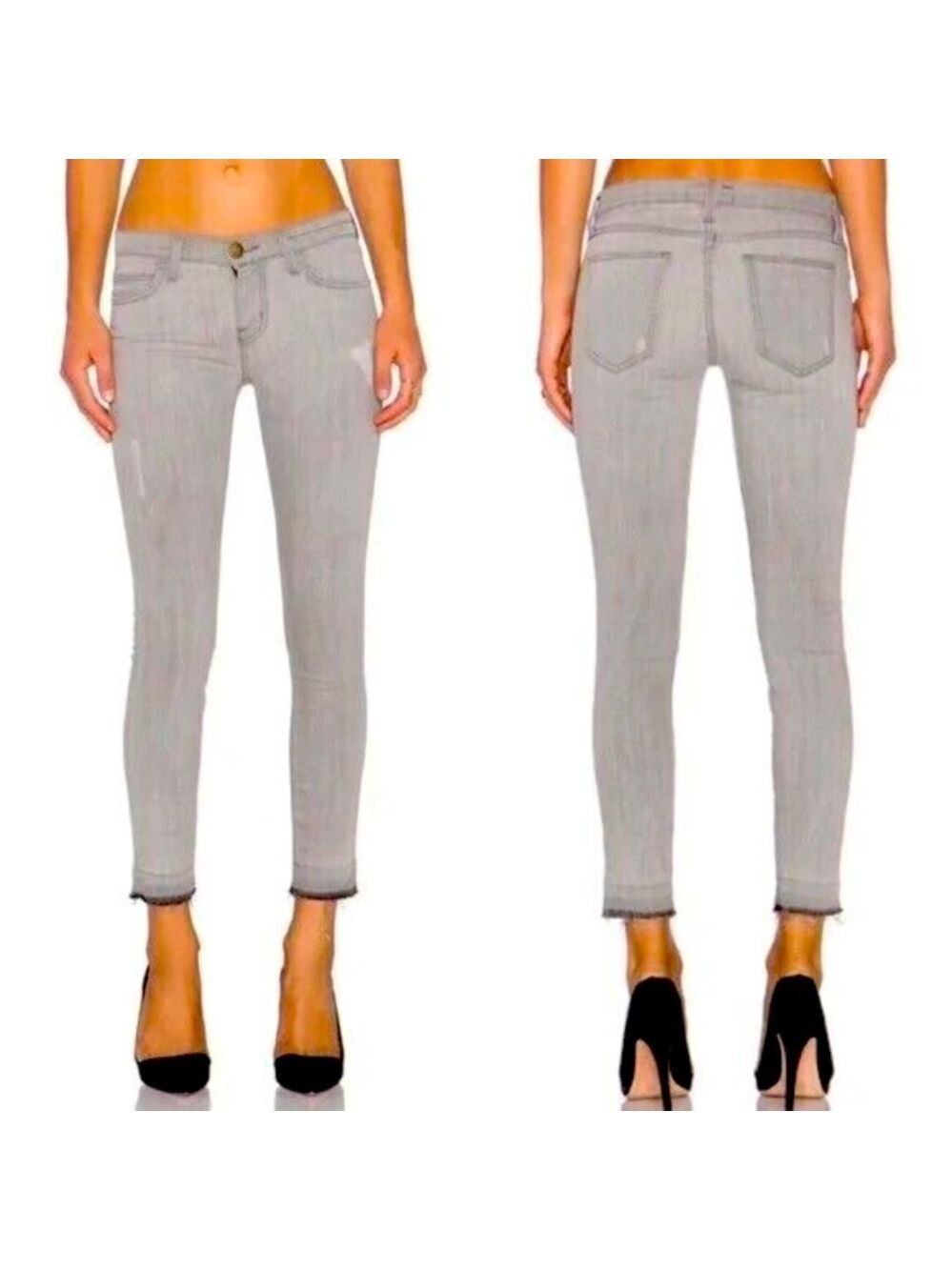 Anthropologie Current/Elliott Gray Denim Stiletto Jeans, Size 26 - Picture 2 of 16